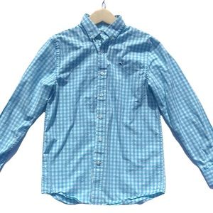 Vineyard Vines Boys Nevis Gingham Whale Shirt